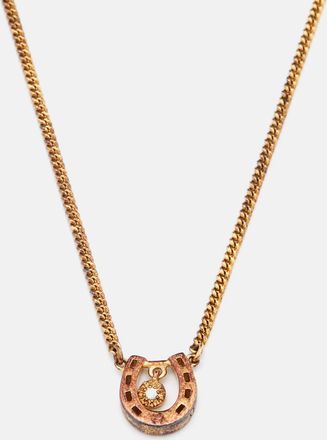 Aigner Gold Tone Sterling Silver Horseshoe Pendant Necklace