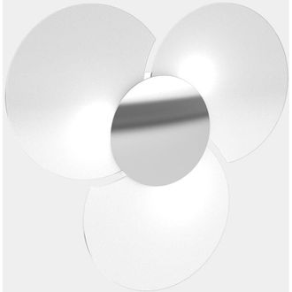 Top-Light Applique Contemporanea Clover Metallo Cromo Vetro Bianco 3 Luci E27