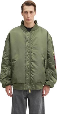 VETEMENTS Cut-Up Bomberjack - Heren - Bomber jackets - Groen - M - Leer - Jassen