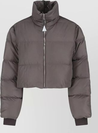 Moncler high collar padded coat ribbed cuffs pockets