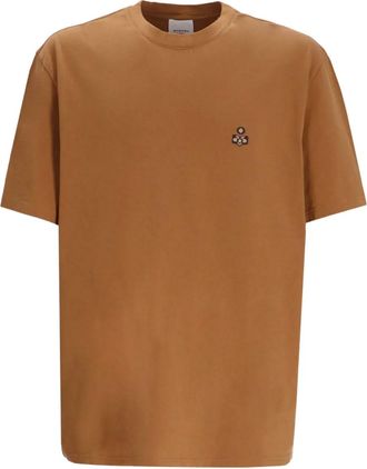 Isabel Marant T-shirt in cotone con ricamo Hugo - Marrone