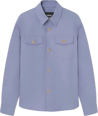 Versace Giacca-camicia in gabardine - Blu