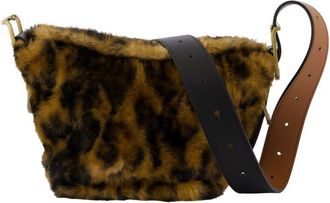 Zadig&Voltaire Leopard Print Faux Fur Crossbody Bag Brown