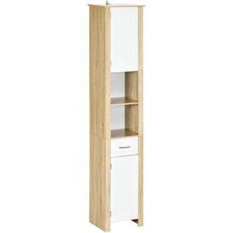 Kleankin Kleankin - Armadietto Bagno Alto Moderno in Truciolato con Apriporta
