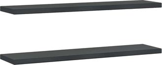 vidaXL Vidaxl - Estantes De Pared 2 Uds Acero Inoxidable Negro 100x23,5x3 Cm