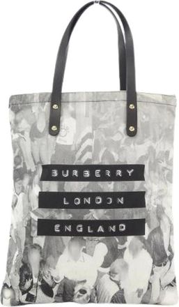 Burberry Pre-owned Tote Bags, male, White, Size: ONE SIZE Pre-owned Tote Bag