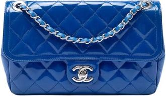 Chanel Borsa a spalla Chanel Pre-owned Vintage in pelle verniciata trapuntata - - Pre-owned - Donna - Blu - ONE SIZE