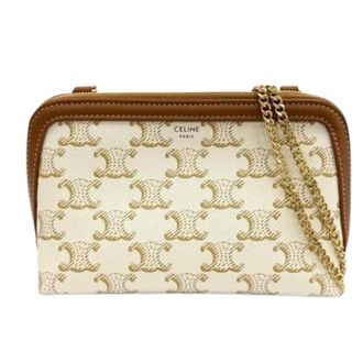 Celine Pre-owned Vintage Canvas Clutch Bag - Dames - Pre-owned - Wit - Maat: ONE Size