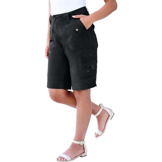 Roaman's Plus Size Cargo Shorts in Black at Nordstrom, Size 12
