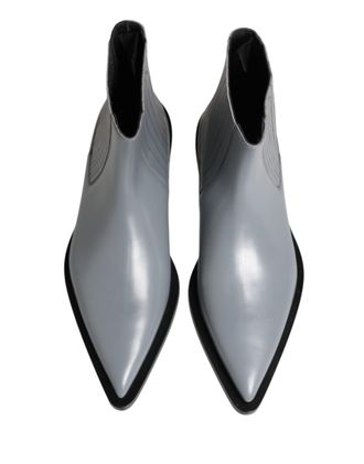 Dolce & Gabbana Mens Light Gray Chelsea Short Ankle Boots Shoes Leather
