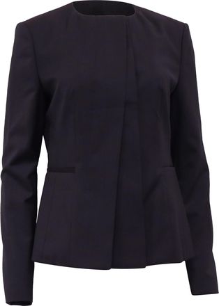 BOSS Hugo Boss Jadela Asymmetrical Blazer in Black Virgin Wool