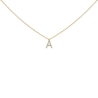 House of Brilliance 10K Gold Diamond Accent A-Z Block Initial Pendant Necklace
