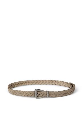 Brunello Cucinelli Braided belt in Beige at Nordstrom, Size Xx-Small
