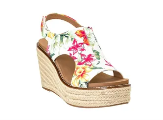 Corkys Footwear Womens Freddie Wedge Sandals In White Floral