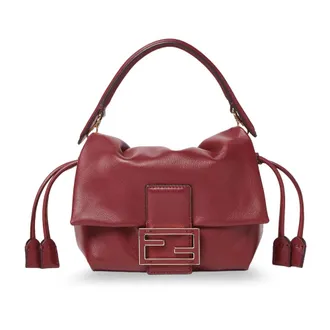 Fendi Handbags, female, Red, Size: ONE SIZE Mamma Baguette Small
