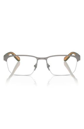 Emporio Armani 56mm Irregular Optical Glasses in Matte Gunmetal /Demo Lens at Nordstrom