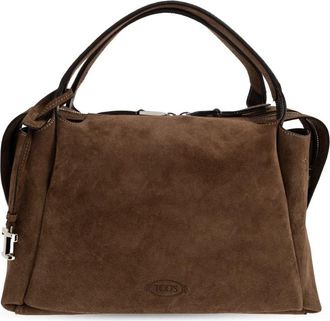 Tod's T Timeless Small Suede Bag - Dames - Handtassen - Bruin - ONE Size - Leer - Tassen