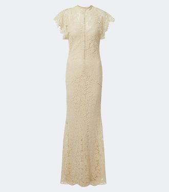 De La Vali Laia cutout cotton-blend lace maxi dress
