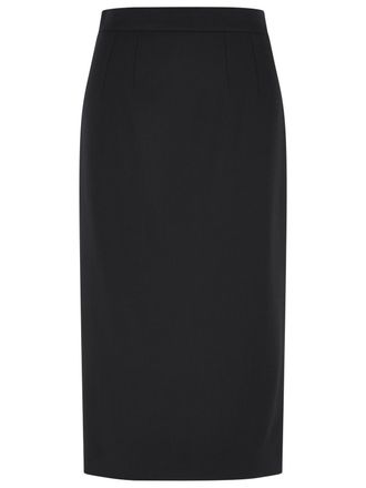 Dolce & Gabbana Falda De Lana Virgen Negra