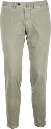 Santaniello Cotton Stretch Trousers - Sage Green