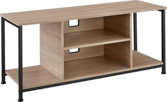 TecTake Mueble bajo TV con 4 estantes fijos y uno ajustable, roble Sonoma