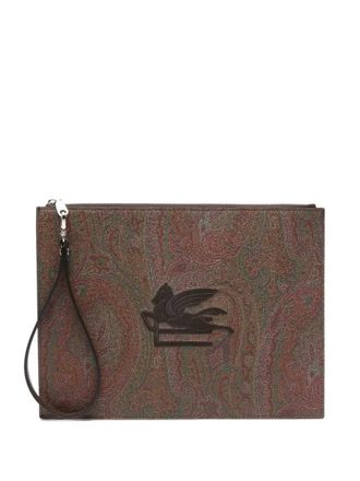 Etro Pochette Etro Con Logo Ricamato E Stampa Paisley