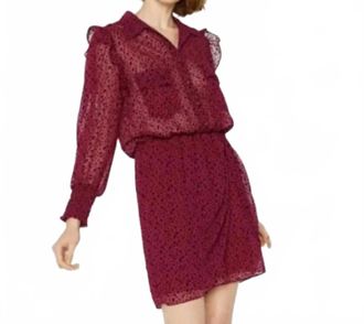 Misa Yolanda Star Print Dress In Dark Rose