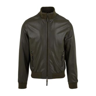 The Jack Leathers Derek Rib Tank Groene Leren Jassen - Heren - Leren en Su&egrave;de Jassen - Groen - 2XL - Leer - Jassen