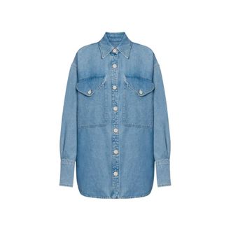 Dondup Camicia over - Dames - Spijkeroverhemden - Blauw - M - Denim - Overhemden