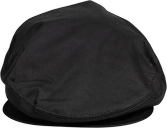 Dolce & Gabbana Black Cotton Newsboy Capello Cabbie Mens Hat