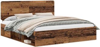 vidaXL Estructura De Cama Con Cabecera Madera Vieja 200 X 200 Cm Vidaxl