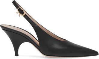 Gianvito Rossi Sofia Sling 70 in Black Leather at Nordstrom, Size 38.5