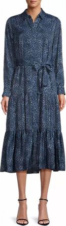 Kobi Halperin Montanna Leopard Midi Dress In Sea Blue Multi