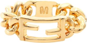 Fendi Gold Gold Plating Band Ring (Pre-Owned)