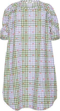 Henrik Vibskov Renew geruite midi-jurk - Blauw