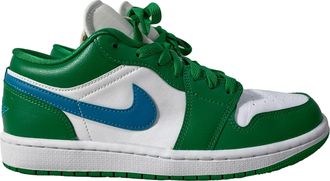 Nike Jordan 1 Low Lucky Green/Aquatone Sneakers in Green Leather