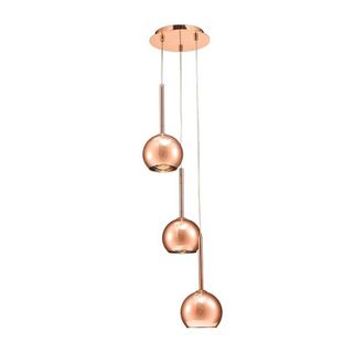 Netlighting Regina Ceiling Cluster Pendant 3 Light Cluster G9 Bronze Bronze Glass in Copper