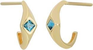 Bony Levy 14K Gold Half Hoop Earrings in 14K Yellow Gold Topaz at Nordstrom Rack