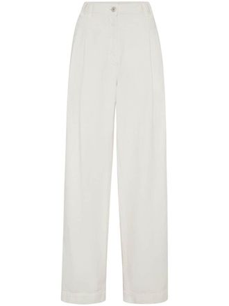 Brunello Cucinelli high-waisted straight-leg trousers - White