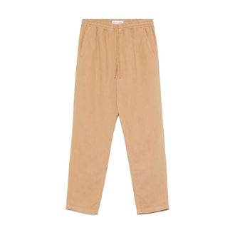 Maison Labiche Straight Trousers, male, Brown, W30, Caramel Brown Drawstring Waistband Trousers