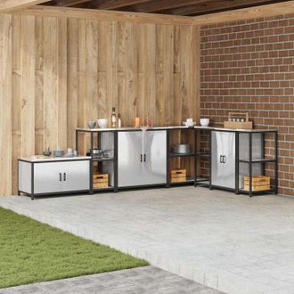 vidaXL Vidaxl - Estante De Almacenamiento De Cocina Plateado Acero Inoxidable