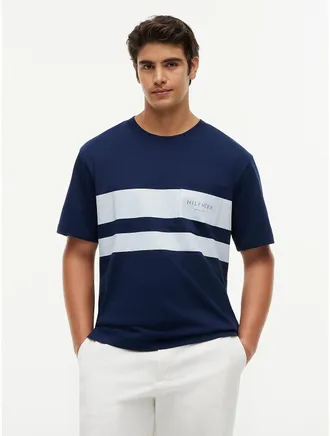 Tommy Hilfiger Mens Marina Club Logo Pocket T-Shirt - Light Navy - L