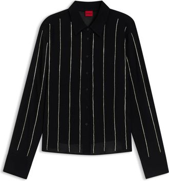 HUGO BOSS Eldja Bluse - Dames - Blouses - Zwart - XS - Overhemden