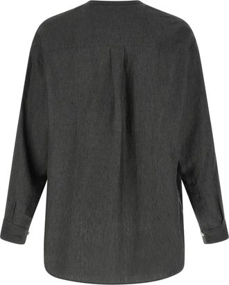 Jacquemus Mens Gray Linen Blouse
