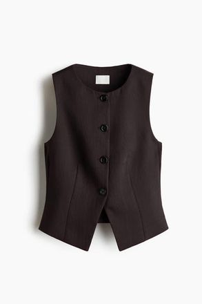 H&M Waistcoat in Dark Brown at Nordstrom, Size Xx-Small