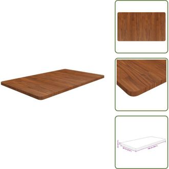 vidaXL The Living Store Piano Bagno Marrone Scuro 100x60x2,5cm Legno Massello Trattato - Ripiano in legno