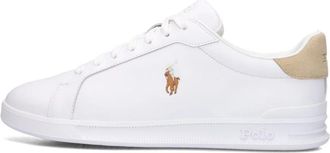 Polo Ralph Lauren Witte lage sneakers met beige hielkap - Heren - Sneakers - Wit - 42 EU - Schoenen