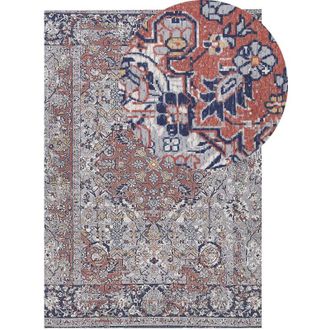 Beliani Tappeto orientale anticato soggiorno multicolore 140 x 200 cm Korgan