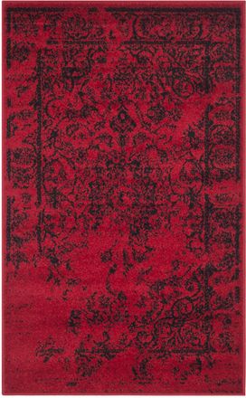 Safavieh Alfombra envejecido de polipropileno rojo/negro, 122 x 183 cm