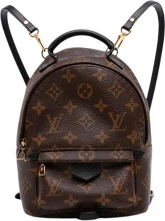 Louis Vuitton Pre-owned Mini Palm Springs Backpack - Dames - Vintage Rugzakken - Bruin - ONE Size - Leer - Vintage